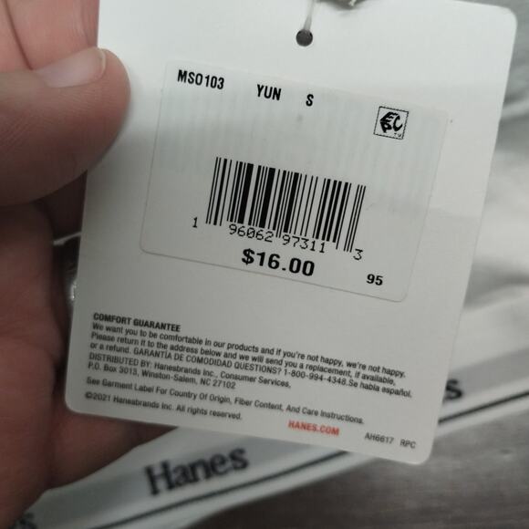 Hanes Originals NWT Size Small White ComfortFlex Bra Wireless Bralette MSO103 - Picture 6 of 6